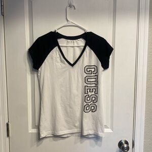 White top with black sleeves GUESS women’s size medium